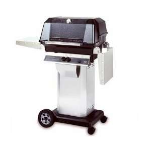   Grill on Stainless Console Cart with 8in. Wheels and Locking Casters