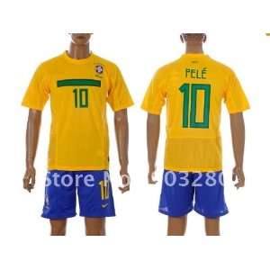  nation team brazil yellow #10 pele 2011 2012 embroidery quality 