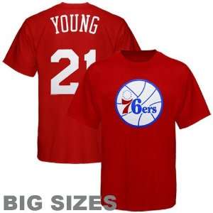  Majestic Philadelphia 76ers #21 Thaddeus Young Red Player 