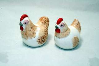 Hen and Rooster Salt and Pepper Shakers Rooster has tiny chip on his 
