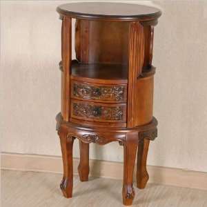   Caravan Carved Wood Telephone Table with 2 Drawers