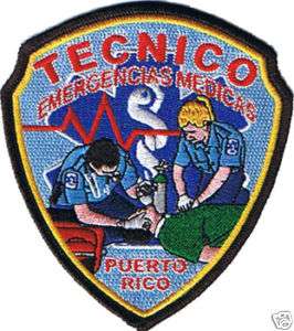 Puerto Rico EMT Paramedic Ambulance EMS Patch Tecnico  