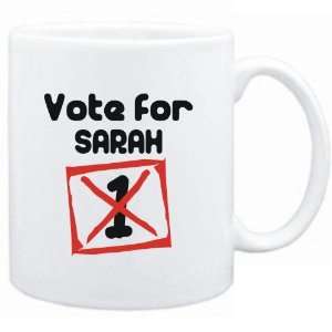  Mug White  Vote for Sarah  Female Names Sports 