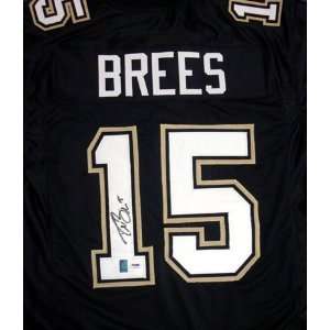  Drew Brees Autographed/Hand Signed Purdue Black Jersey PSA 
