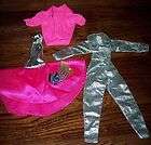 LOT 3 PINK SILVER BARBIE CLOTHES BISCO DANCE 50s look
