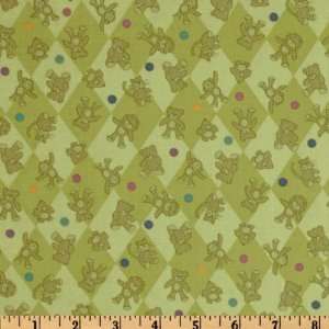  44 Wide Special Delivery Teddy Bear Toss Sage Fabric By 
