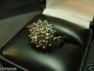 NATURAL ALEXANDRITE 2.50 TCW CLUSTER 14K GOLD RING  