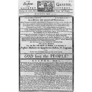  Boston Gazette, Mar. 11, 1771, Boston Massacre