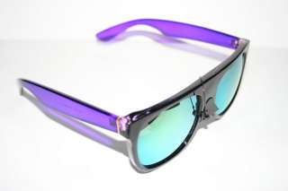   Top Nerd Sunglasses Shades Super Black Clear Purple Frame green Mirror