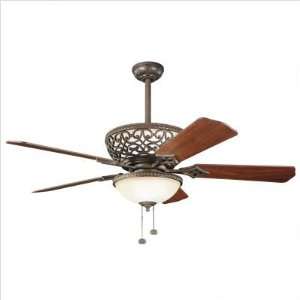  Bundle 99 Cortez Ceiling Fan in Tannery Bronze with Cherry 