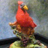   miniatures songbird figurine a cardinal perching with stump and