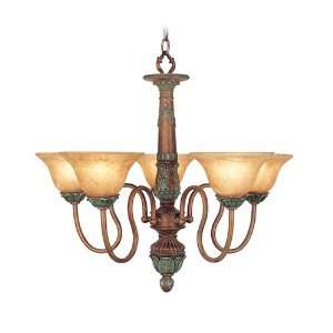 Livex 8305 17 Monarch 5 Light Chandeliers in Crackled Bronze With 