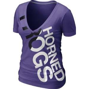 TCU Horned Frogs Womens Purple Heather Nike Tri Blend Deep V neck T 