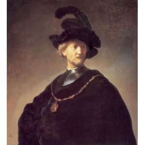  Oil Painting Old Man with a Black Hat and Gorget 