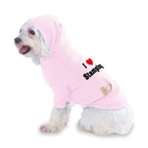  I Love/Heart Stamping Hooded (Hoody) T Shirt with pocket 