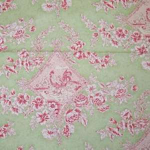   Wide Fabric, Rooster Audrey Green, Braemore Toile Fabric By the Yard