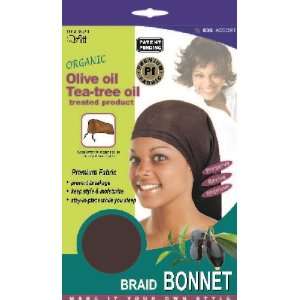   Olive oil Tea tree oil treated Braid Bonnet   Black 