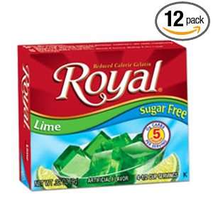 Royal Gelatin, Sugar Free, Lime, 0.32 Ounce (Pack of 12)  