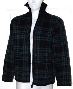 New Tally Ho ORVIS womans Cardigan Sweater Jacket Green and black 