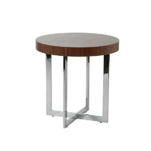  Oliver Side Table in Chrome/Walnut