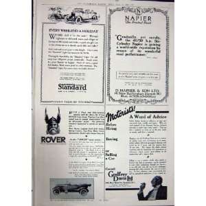   1923 ADVERTISEMENT NAPIER STANDARD ROVER GODFREY CARS