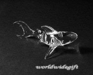 Blown Glass Art Animal Figurine Crystal Shark FISH sea  
