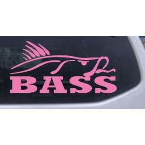 Bass Hunting And Fishing Car Window Wall Laptop Decal Sticker    Pink 