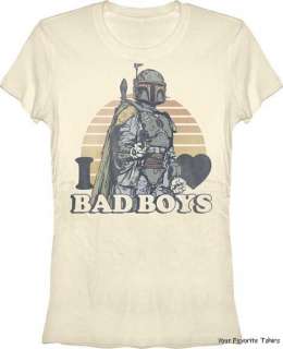 Licensed Star Wars Bobba Fett I Heart Bad Boys Women Juniors Shirt S 