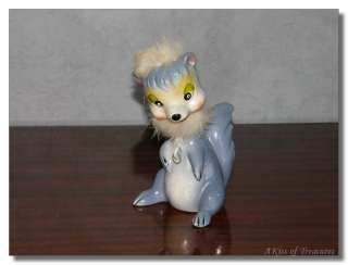   Japan Blue Ceramic Bobblehead Nodder Bobble Head Squirrel  