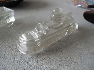 Vintage Glass Fire Engine Candy Container LOOK  