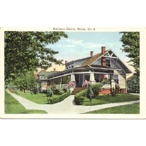   Postcard   Residential District   Marion Illinois 
