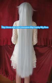 Pandora Hearts Alice Silver White Cosplay Wig 130Cm  