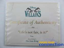 Disney WDCC LE 2001 Lion King SCAR Lifes Not Fair, Is It Villain 