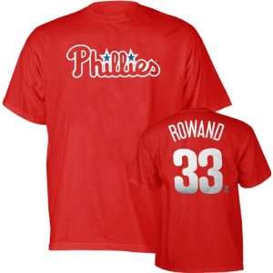  Aaron Rowand Red Majestic Name and Number Philadelphia 