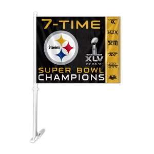 NFL Pittsburgh Steelers Car Flag with Free Wall Bracket  