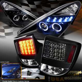 00 05 Celica Black ULTRA BRIGHT LED Tail Lamps+Halo SMD Projector 