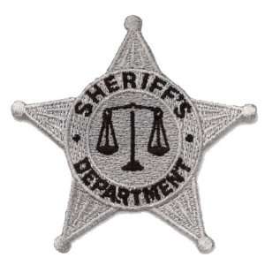 POINT STAR SHERIFF UNIFORM DRESS DUTY PATCH EMBLEM INSIGNIA SILVER 