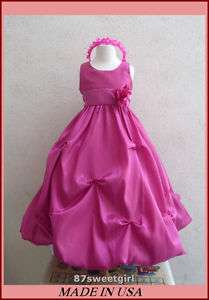 NEW FUCHSIA BRIDESMAID FLOWER GIRL PAGEANT PARTY DRESS  