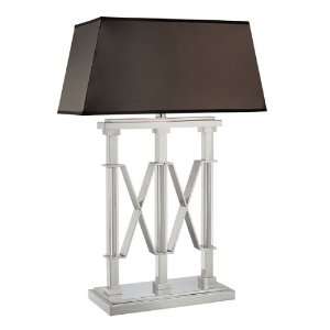 Storyline Collection 2 Light 31 Chrome Table Lamp with Faux Leather 