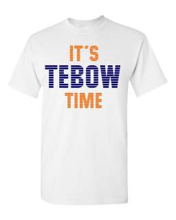 Tebow Time White Adult T Shirt Tim Small Big Sizes Cotton Tee Shirt 