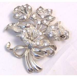  Silver Tone Bouquet Broach 