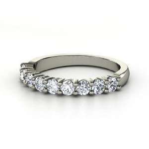  Nine Gem Band Ring, Platinum Ring with Diamond Jewelry