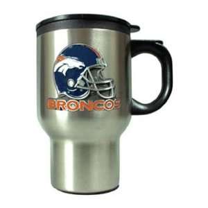  NIB Denver Broncos NFL Steel Thermal Coffee Mug Sports 