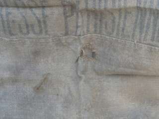 Vintage French Hessian Two Sided Sign Sack  