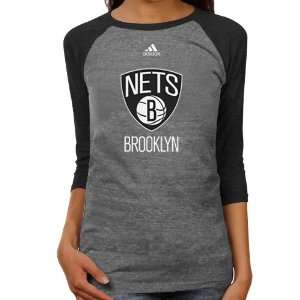  adidas Brooklyn Nets Ladies Raglan Tri Blend Three Quarter 
