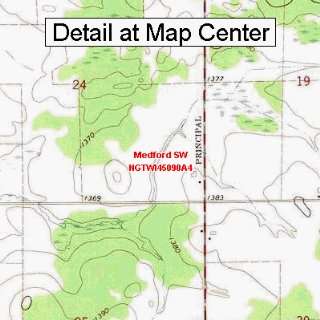 USGS Topographic Quadrangle Map   Medford SW, Wisconsin (Folded 