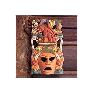  NOVICA Ceramic mask, Maya Lord Jaguar