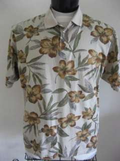 Cooke Street Floral Aloha Hawaiian POLO Shirt L SHORT  