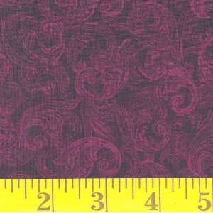  45 Wide Featherly Swirls Berry Fabric By The Yard Arts 