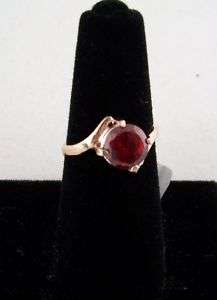   RUBY CUBIC ZIRCONIA ROSE GOLD PLATED RING, NEW, GIFT BOXED, R1  